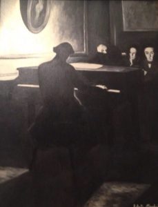 06.Chopin al pianoforte, olio su tela, 1986. Opera privata