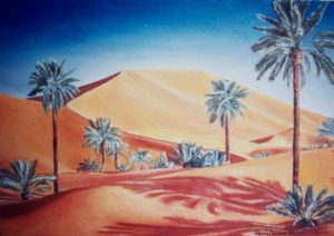 09.Il deserto, olio su tela, 25x40, 1989. Opera privata