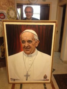 Giuseppe Afrune: Opere Arte Scara - Ritratto di Papa Francesco