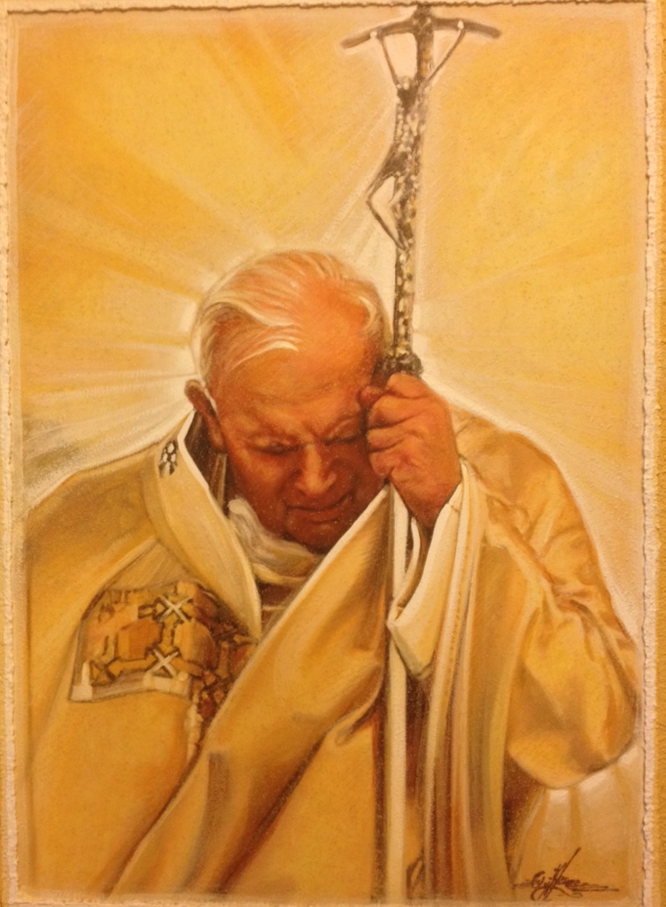 Ritratto di Papa Wojtyla, opera di Giuseppe Afrune, il Pittore della Luce