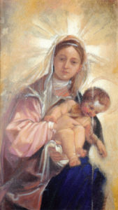 Giuseppe Afrune: Opere Arte Scara - Vergine con Gesù Bambino